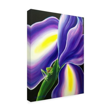 Trademark Fine Art Deborah Broughton 'Frog Iris frog' Canvas Art, 24x32 ALI47113-C2432GG